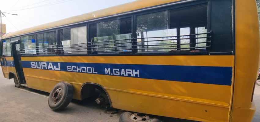 Mahendragarh Bus Accident: हिसार के बाद महेंद्रगढ़ में हादसे का शिकार हुई स्कूली बस, कार से टकराई; बस में सवार थे 28 बच्चे